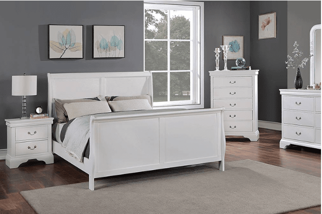 Norah Classic White King Sleigh Bed