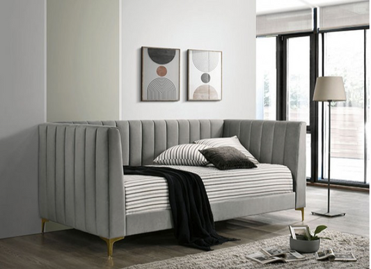 Neoma Contemporary Gray Velvet Daybed