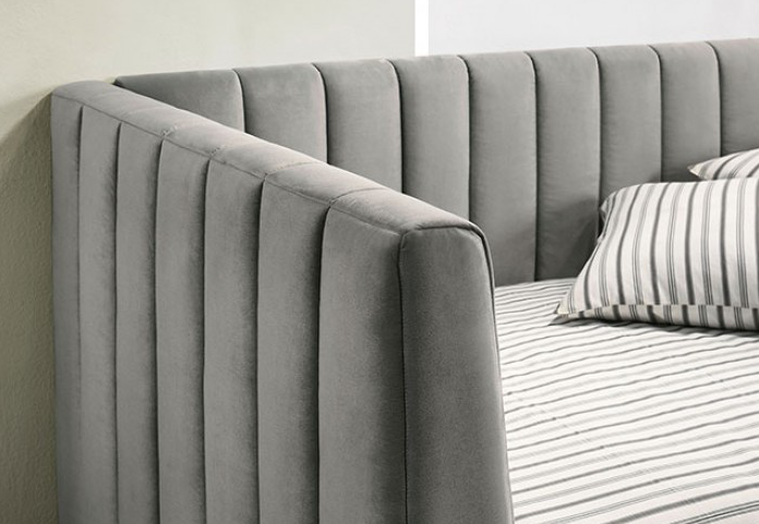 Neoma Contemporary Gray Velvet Daybed