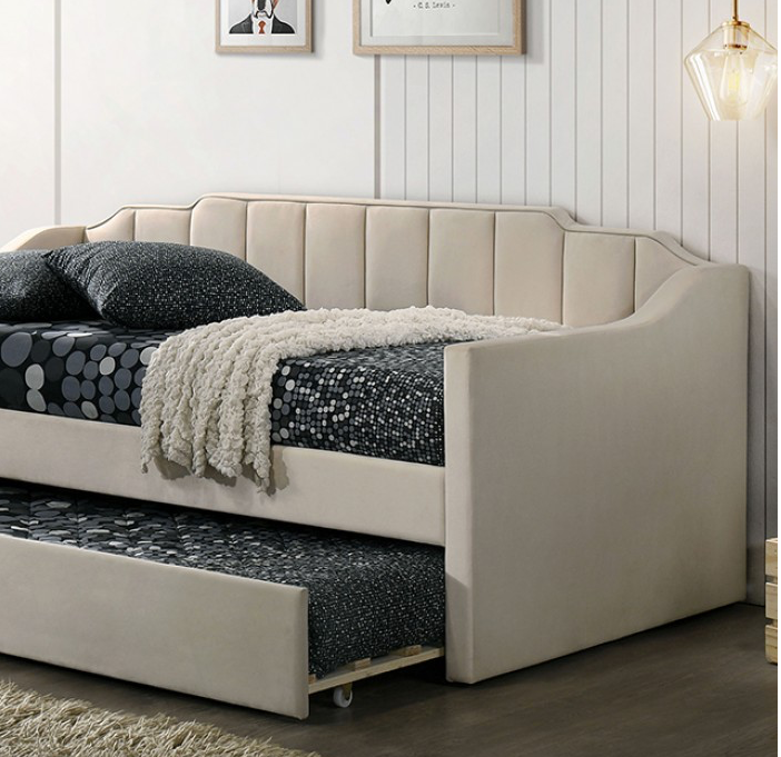 Kosmo Contemporary Beige Velvet Daybed