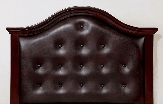 Olivia Traditional Full Bed with Upholstered Headboard - Dark Walnut