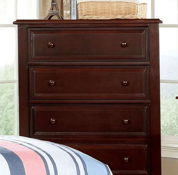 Olivia Traditional Full Bed with Upholstered Headboard - Dark Walnut