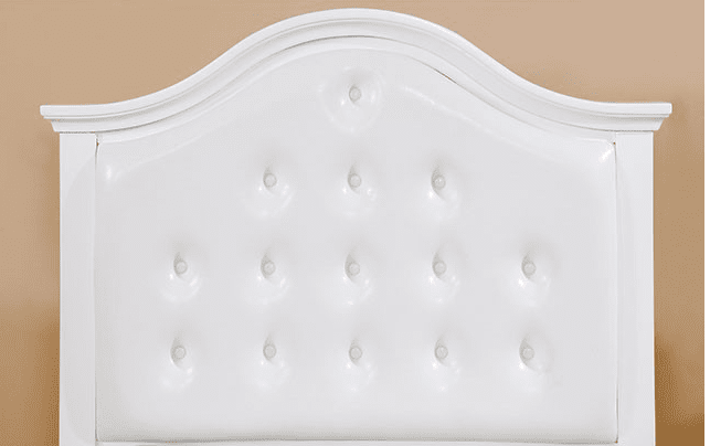 Olivia Traditional Twin Bed with Upholstered Headboard - White