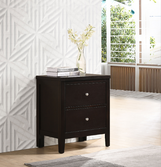 Carlton 2-Drawer Rectangular Nightstand Cappuccino