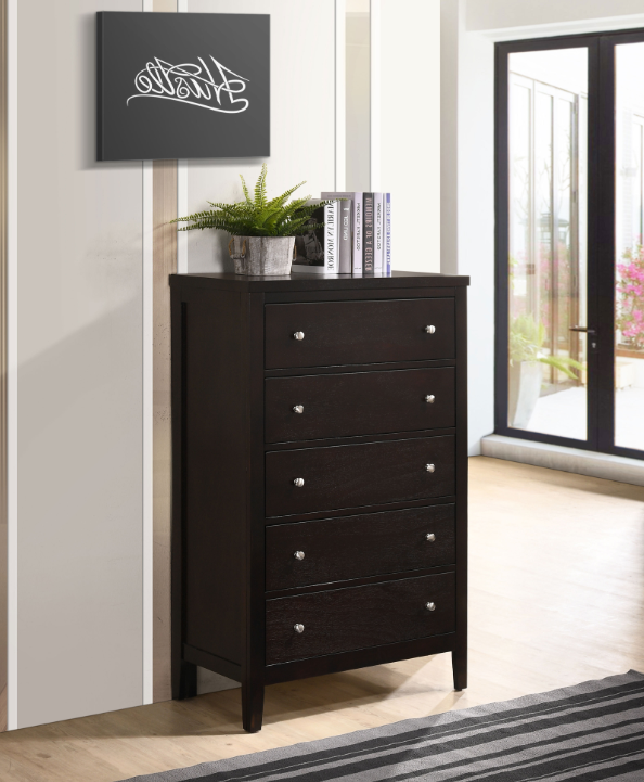 Carlton Collection 5 Drawer Cappuccino Finish Chest