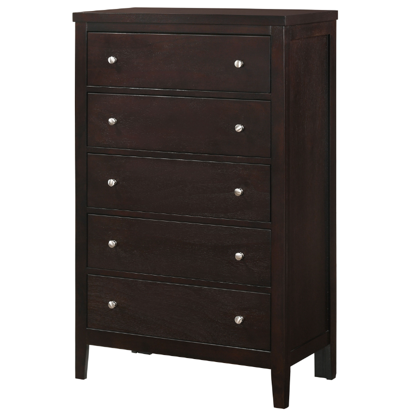 Carlton Collection 5 Drawer Cappuccino Finish Chest