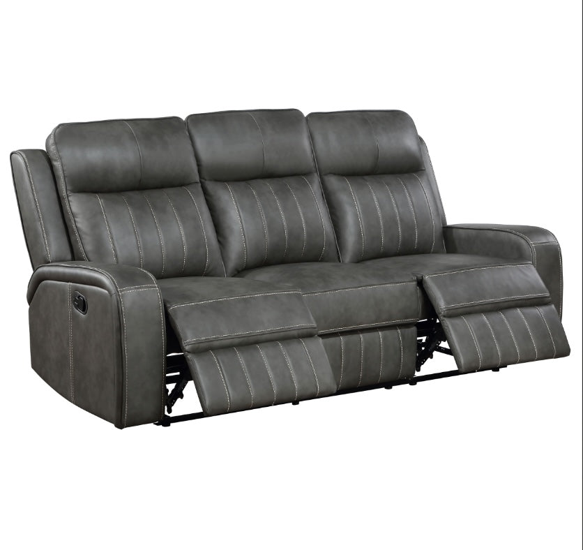 Raelynn Upholstered Motion Reclining Sofa Set Grey