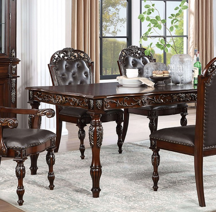 Nouvelle Traditional 7-Piece Dining Set - Brown Cherry