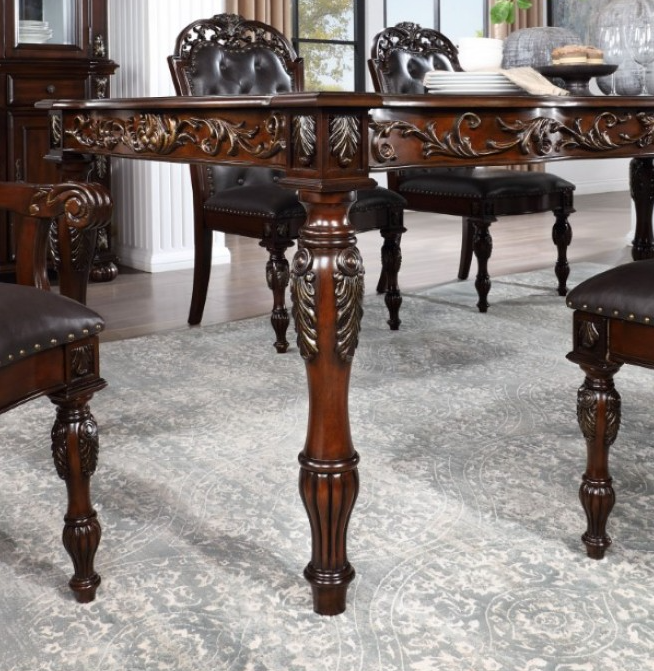 Nouvelle Traditional 7-Piece Dining Set - Brown Cherry