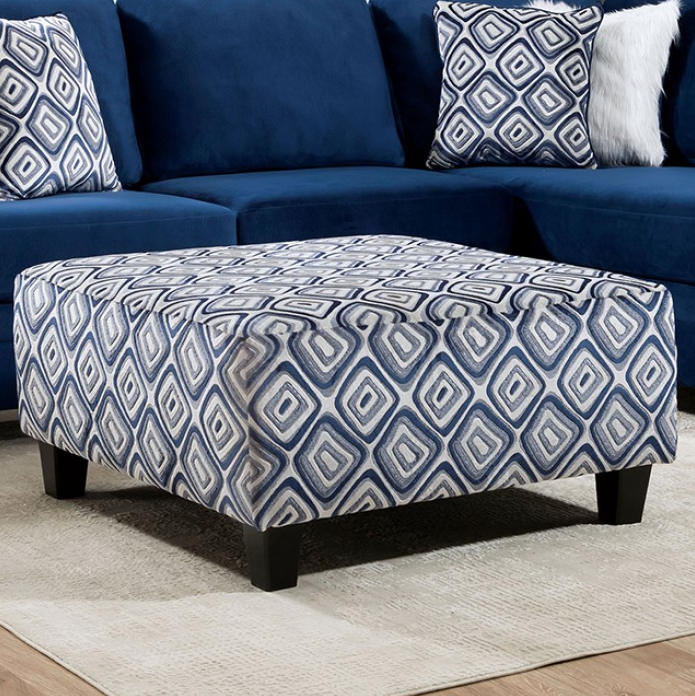 Furniture of America Waldport Transitional Microfiber Sectional - Navy Blue