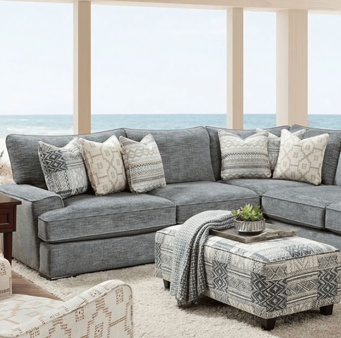 Eastleigh Transitional Chenille Sectional - Blue