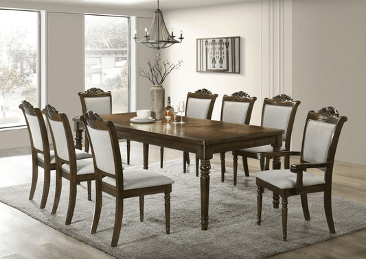 Willowbrook 9-Piece Rectangular Dining Table Set Walnut