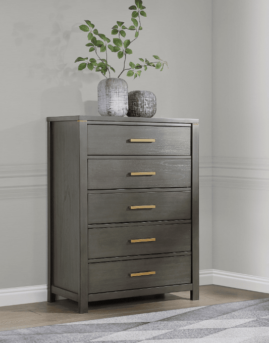 Kieran 5-Drawer Bedroom Chest Grey