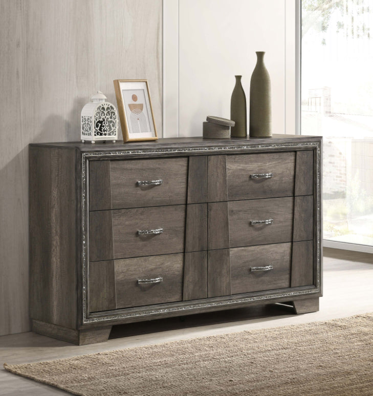 Janine 6-drawer Dresser Grey