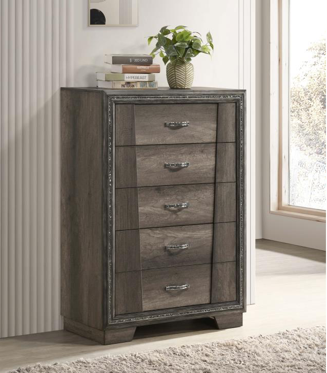 Janine 5-drawer Chest Grey