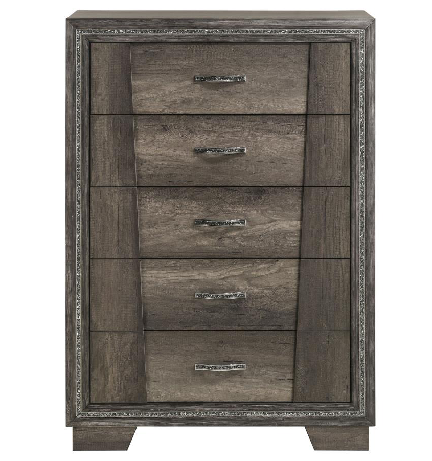 Janine 5-drawer Chest Grey