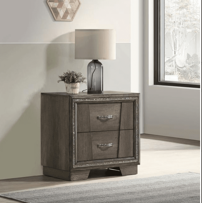 Janine 2-drawer Nightstand Grey