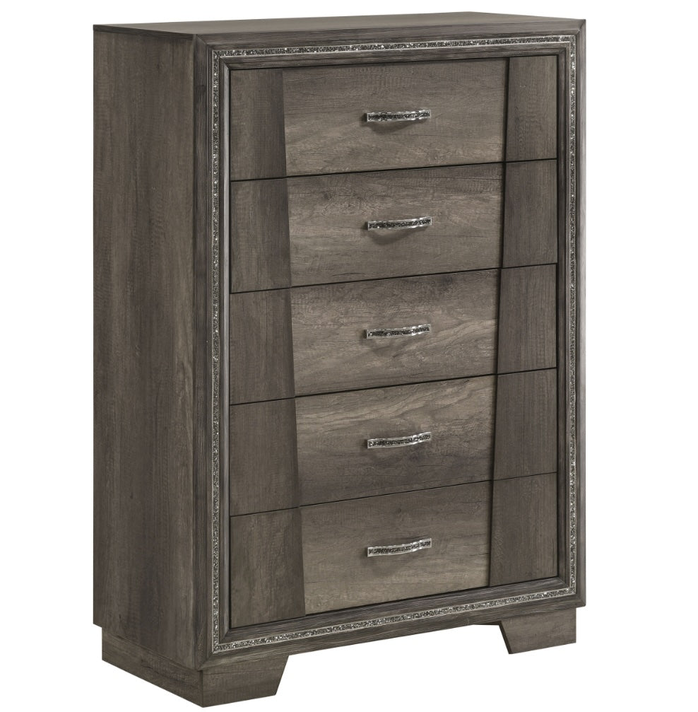 Janine Contemporary Bedroom Set - Gray