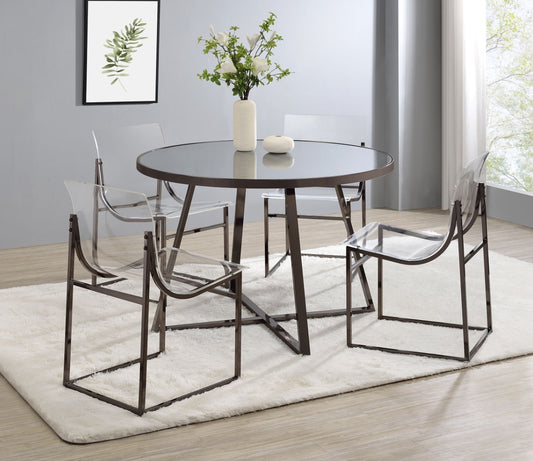 Jillian Modern 5PC Dining Set - Black Nickel