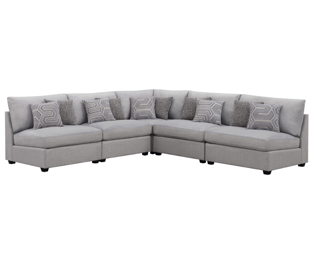 Cambria 6 Piece Light Grey Linen Modular Sectional - Coaster Furniture ...