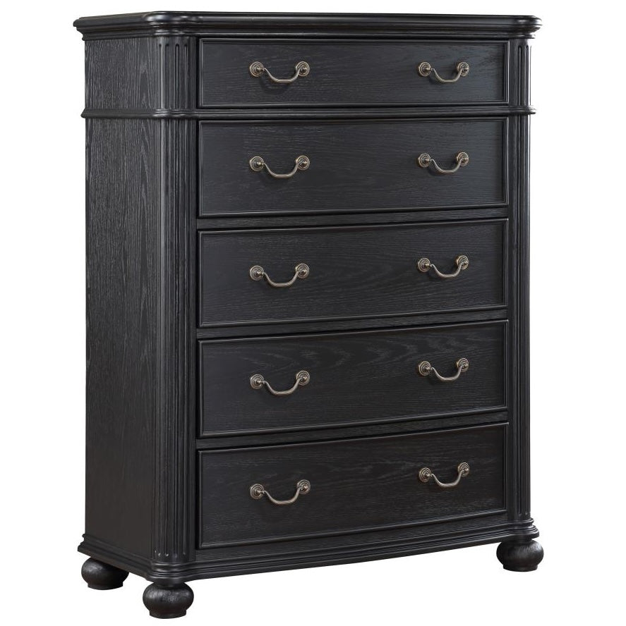 Celina 5-Drawer Chest Black