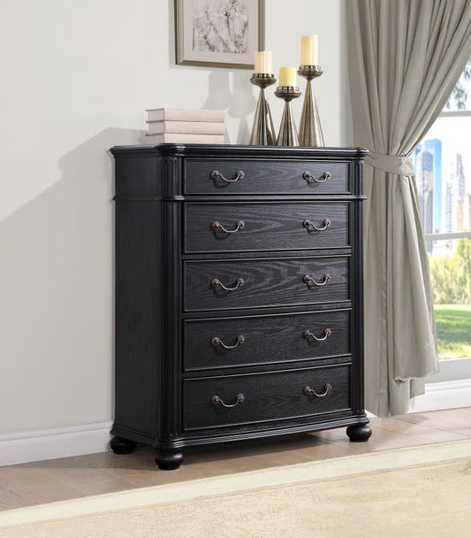 Celina 5-Drawer Chest Black