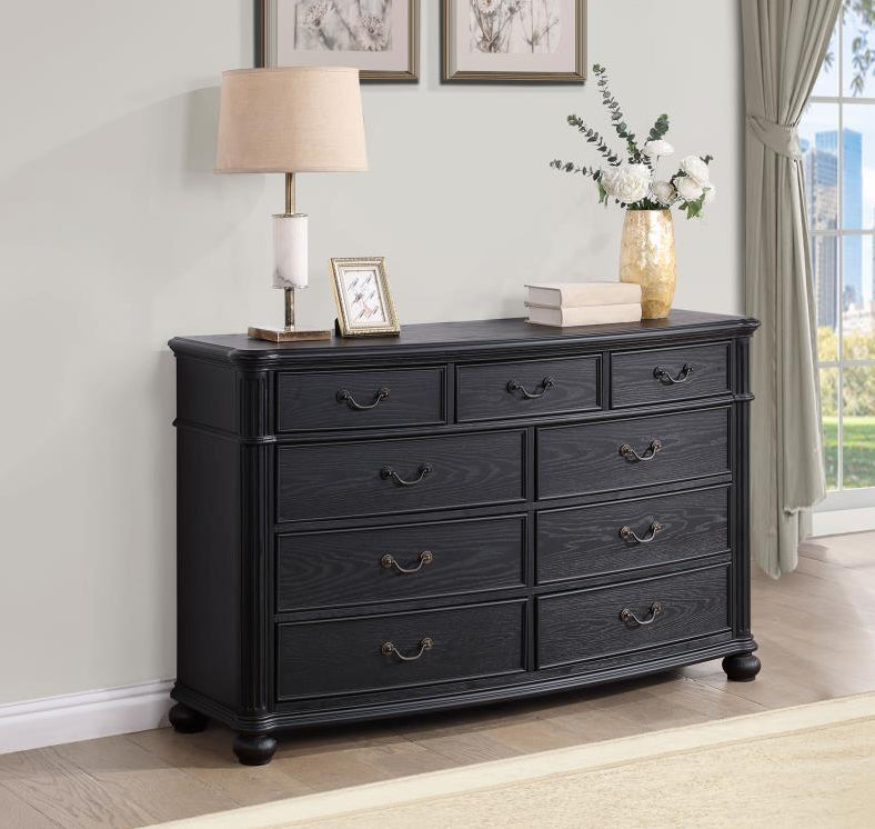 Celina 9-Drawer Bedroom Dresser Black