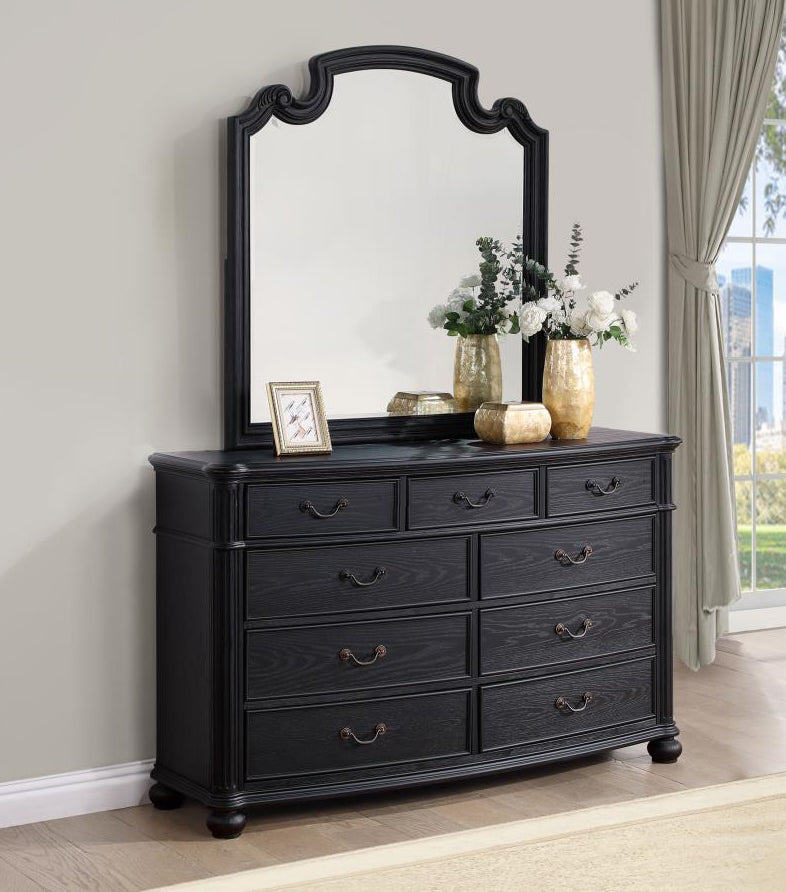 Celina 9-Drawer Bedroom Dresser Black