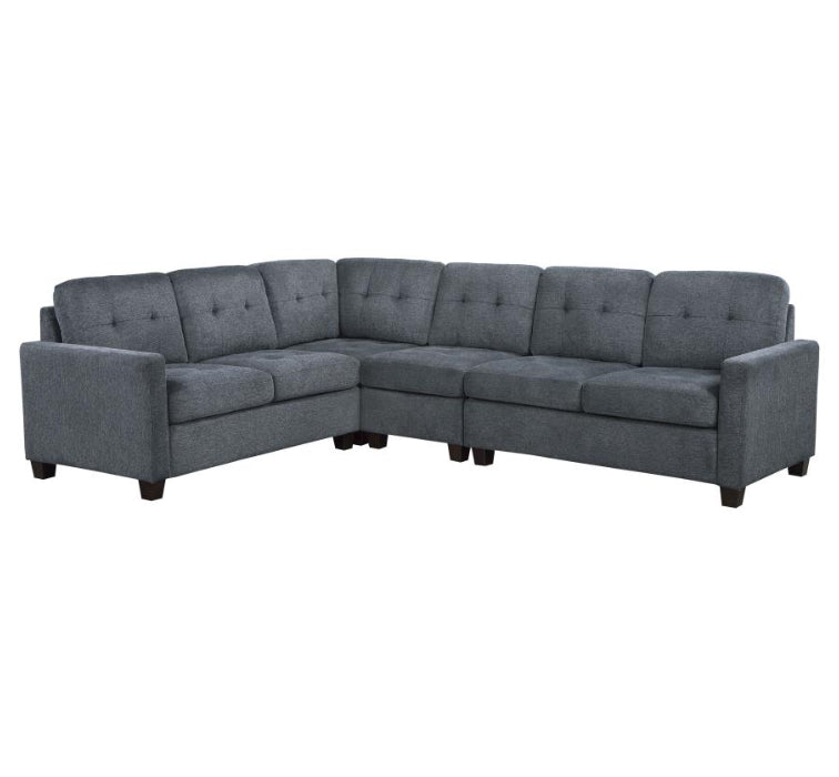 Georgina 4-piece Upholstered Modular Sectional Sofa Steel Grey