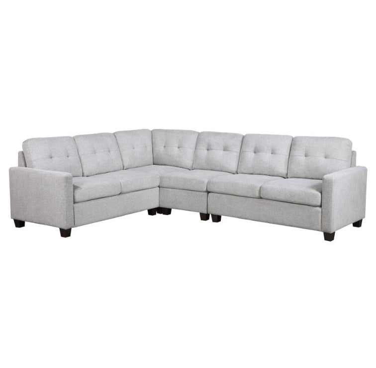 Georgina 4-piece Upholstered Modular Sectional Sofa Steel Beige