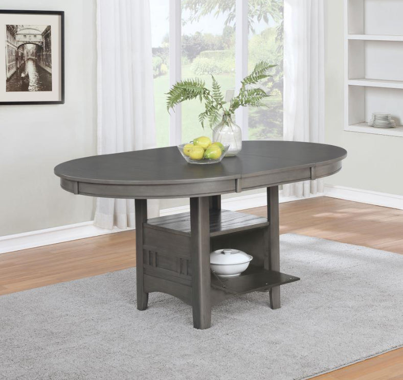 Lavon Dining Table with Storage & Extension Leaf - Gray