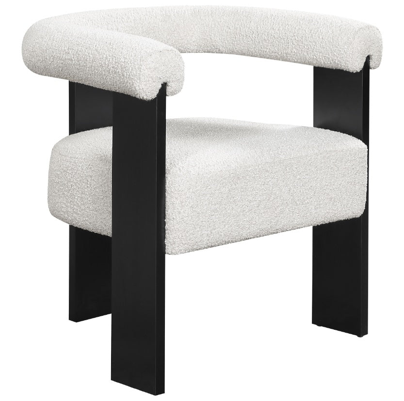 Ramona Boucle Upholstered Accent Side Chair Cream And Black