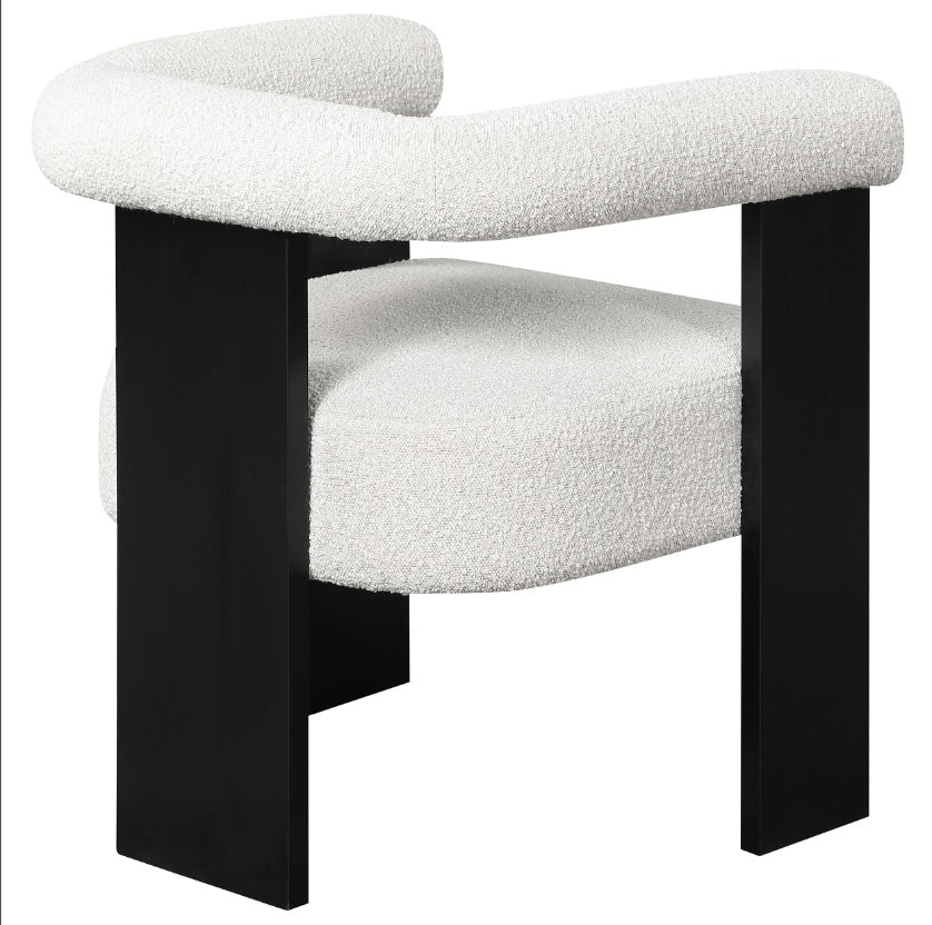 Ramona Boucle Upholstered Accent Side Chair Cream And Black