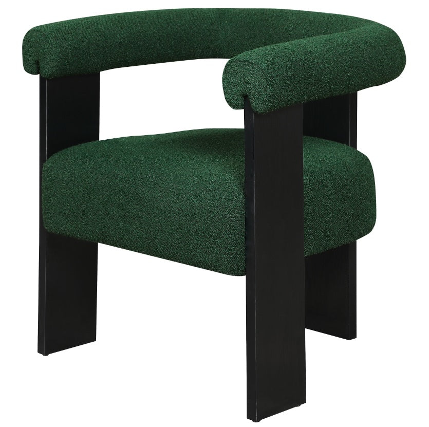 Ramona Boucle Upholstered Accent Side Chair Green And Black