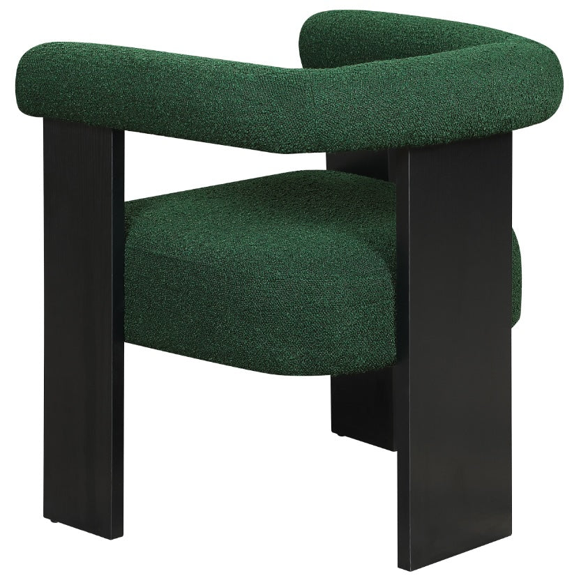 Ramona Boucle Upholstered Accent Side Chair Green And Black