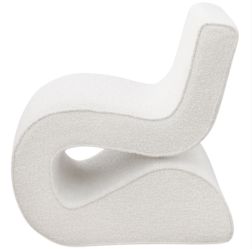 Ronea Boucle Upholstered Armless Curved Accent Chair Cream