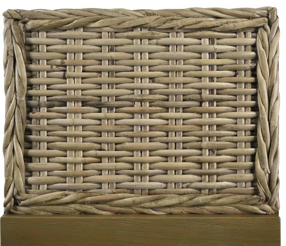 Zyla Woven Rattan Queen Panel Bed Kubu Grey