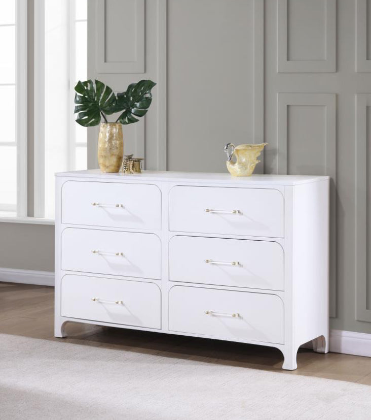 Anastasia 6-drawer Dresser - Pearl White