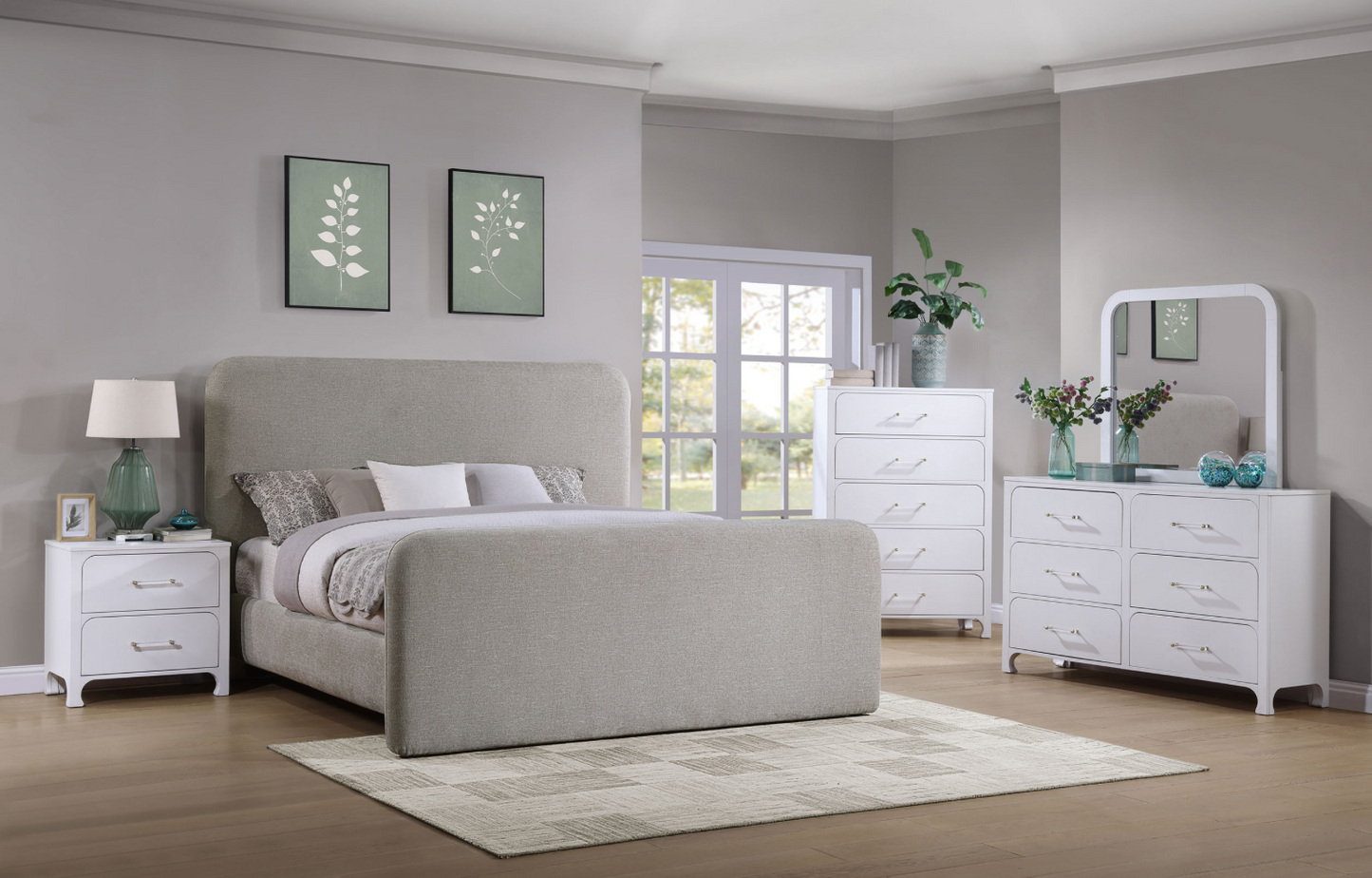 Wren Upholstered Eastern King Platform Bed Grey