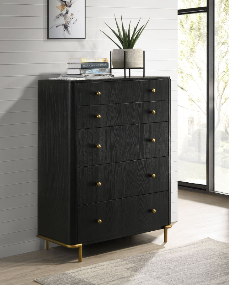 Arini 5-Drawer Bedroom Chest Black