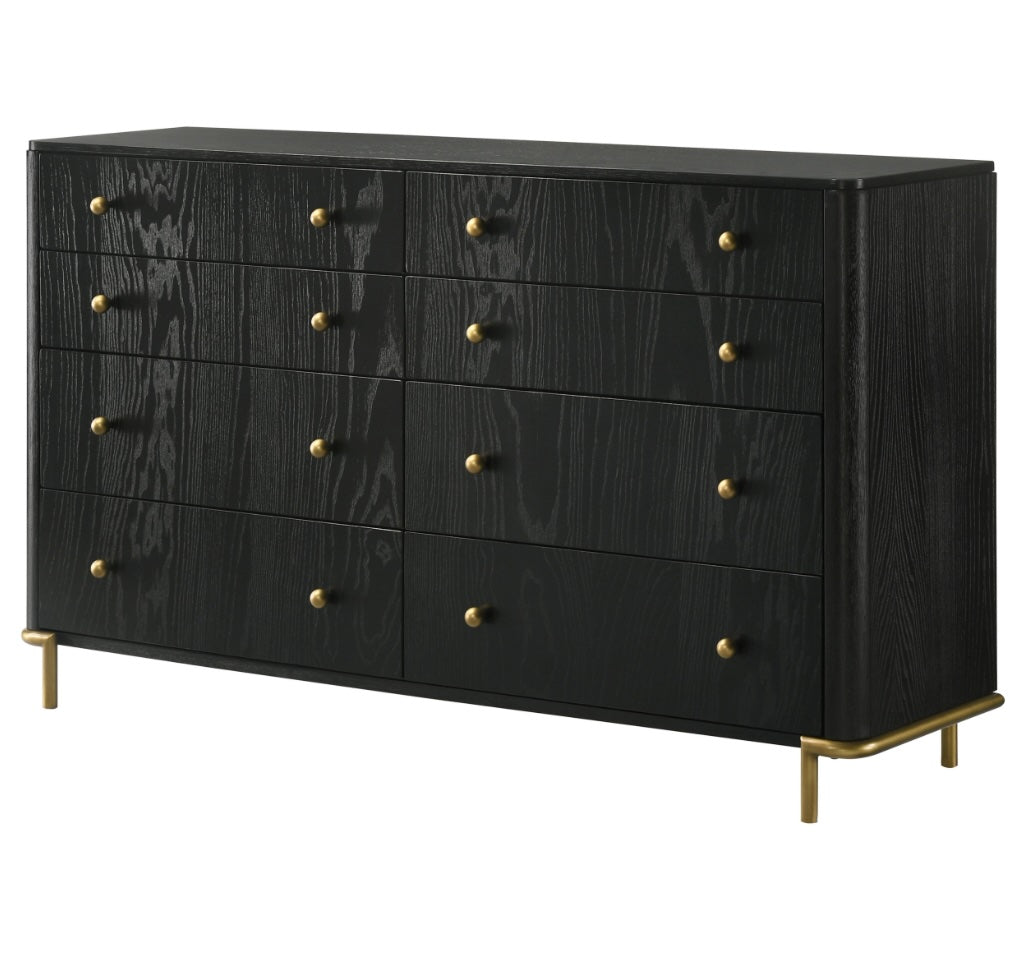 Arini 8-Drawer Bedroom Dresser Black