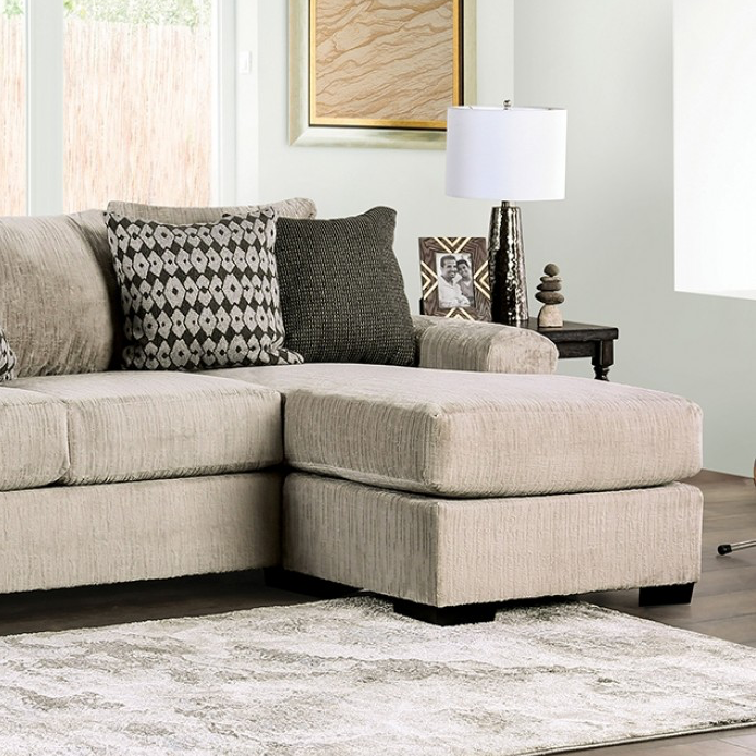 Eastcote Transitional Chenille Sectional - Light Mocha