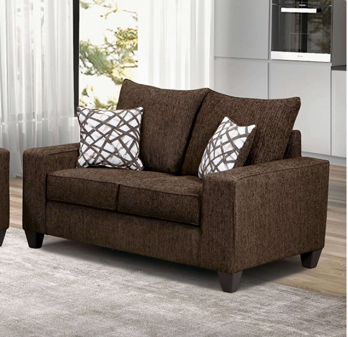 West Acton Contemporary Chenille Sofa - Brown