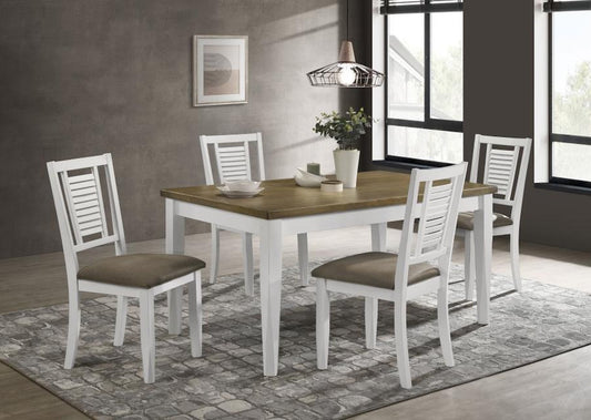 Appleton 7-piece Rectangular Dining Set Brown Brushed and White