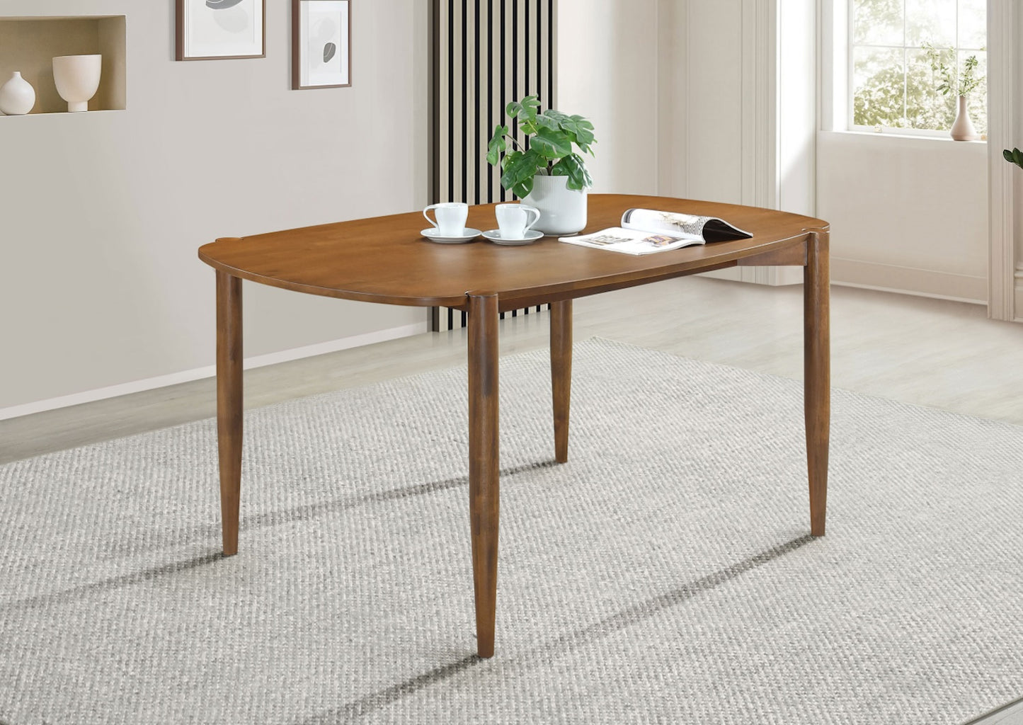 Dortch Oval Solid Wood Dining Table Walnut