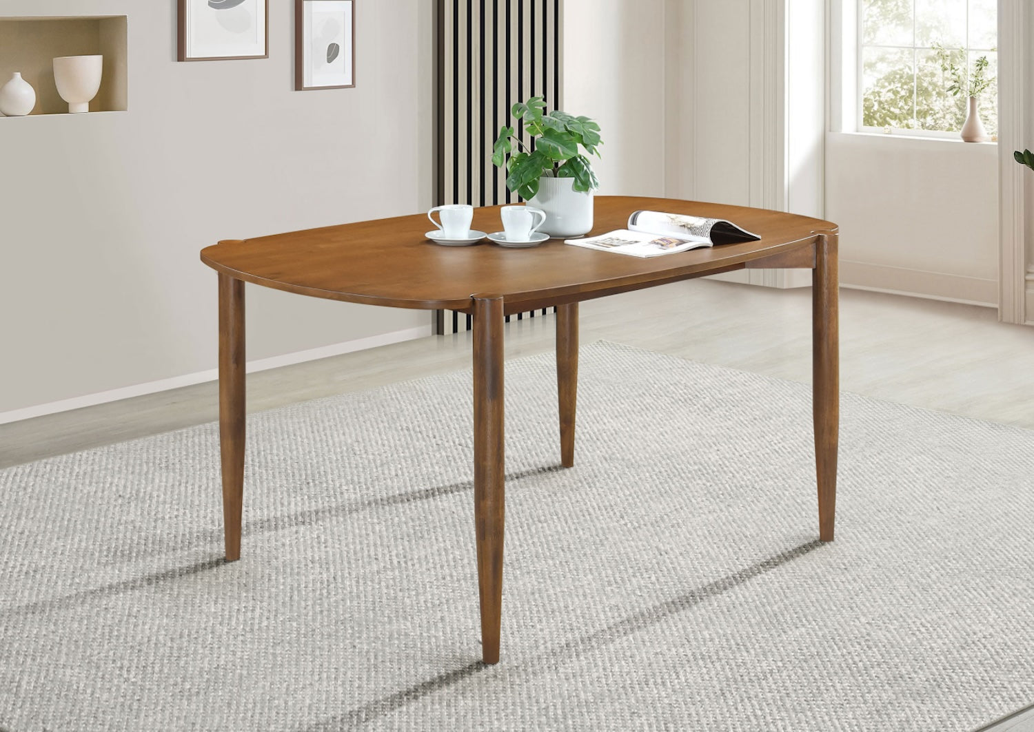 Dortch Oval Solid Wood Dining Table Walnut