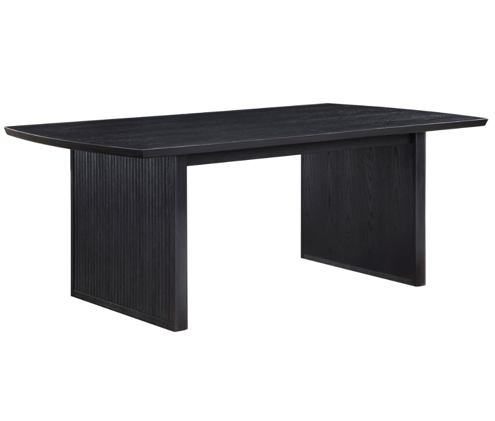 Brookmead Rectangular Dining Table With 18″ Removable Extension Leaf Black