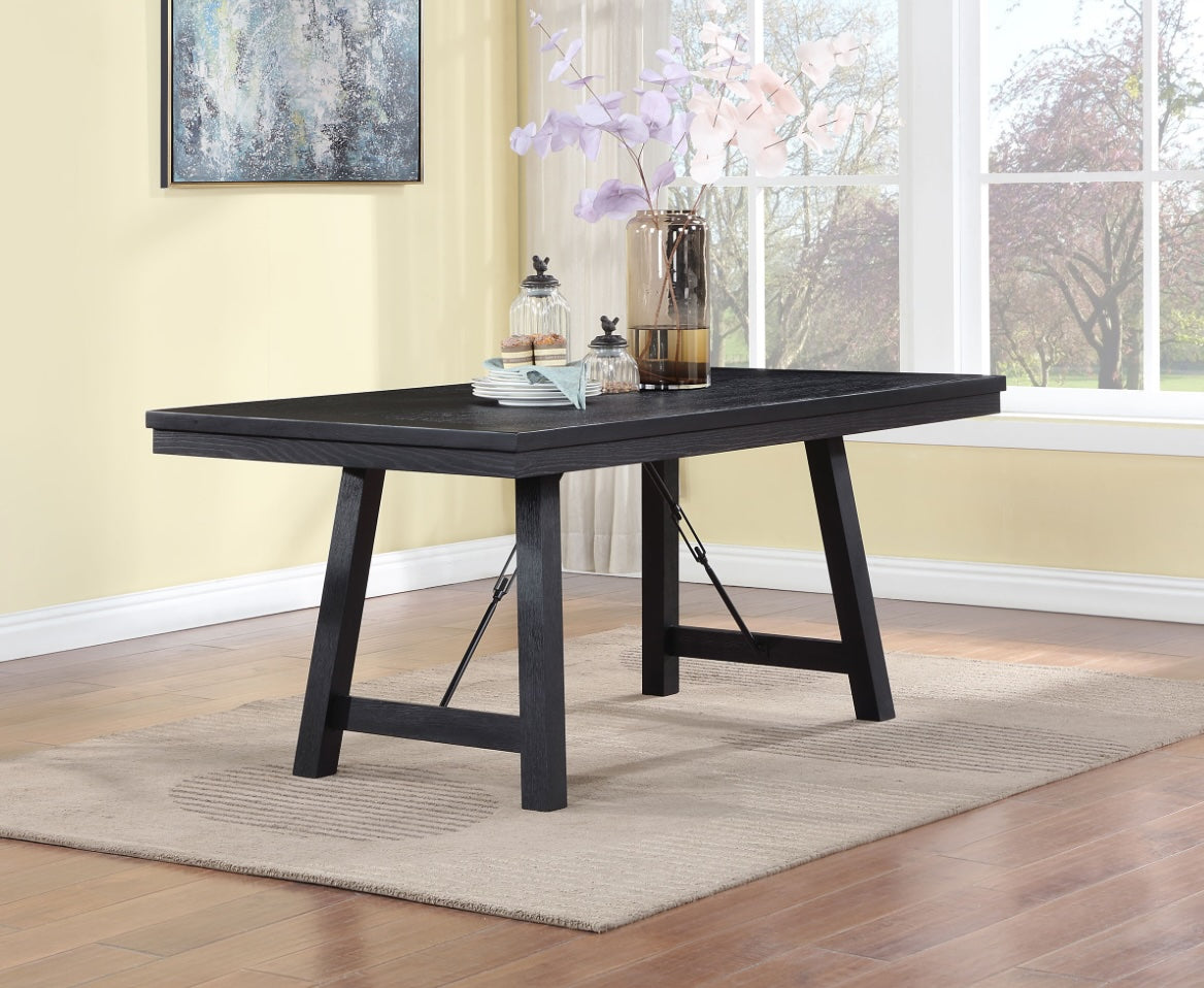 Newport Rectangular Trestle Dining Table Black