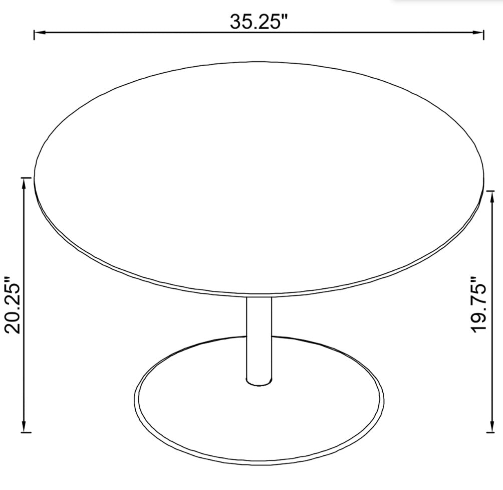 Ganso Round Metal Coffee Table With Tempered Glass Top Black