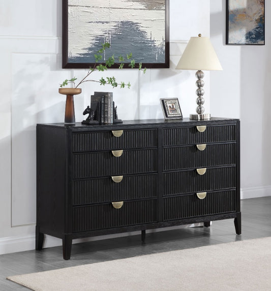 Brookmead 8-Drawer Bedroom Dresser Black